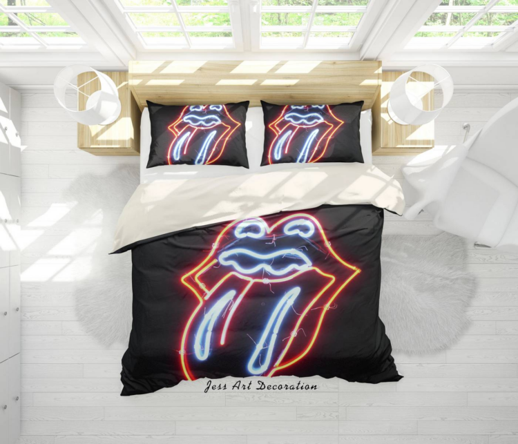 3D ROCK BAND THE ROLLING STONES QUILT COVER SET BEDDING SET PILLOWCASES 21