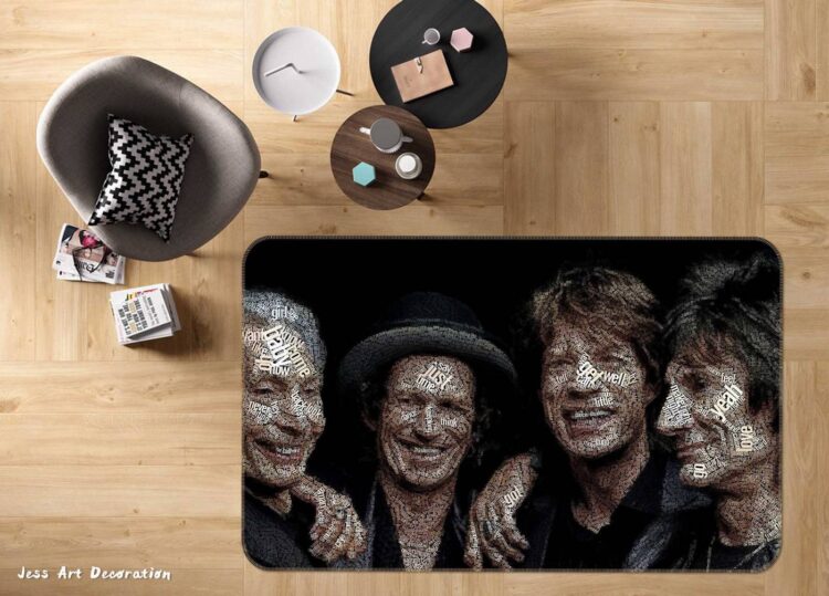 3D ROLLING STONES NON-SLIP RUG MAT 258