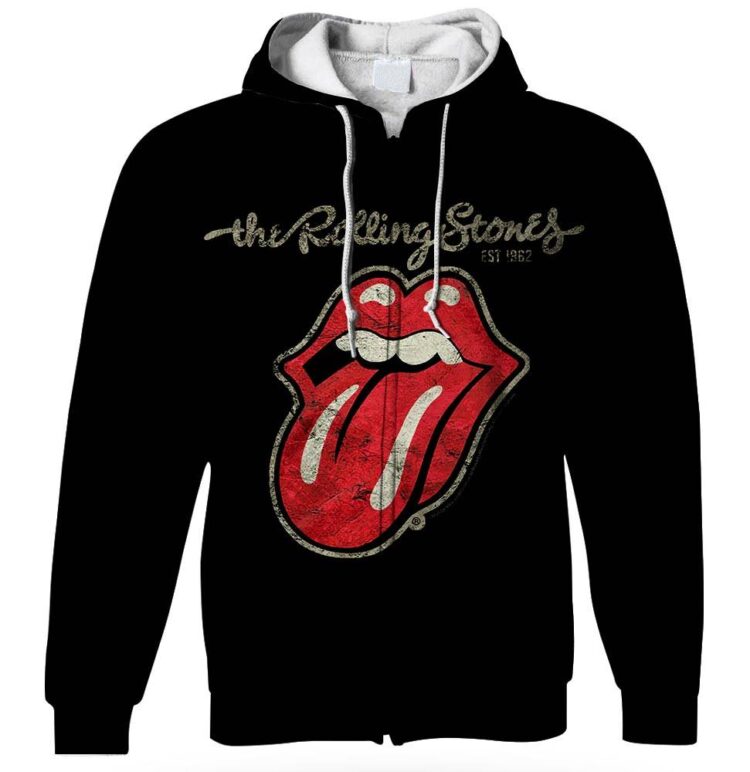 Distressed Tongue Black The Rolling Stones Shirt