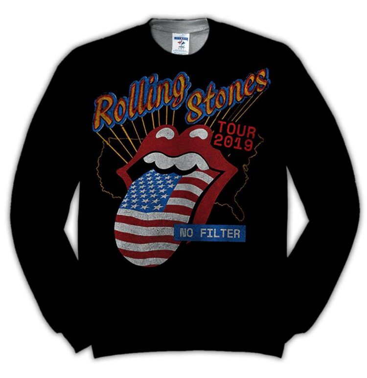 US Flag Tongue Black The Rolling Stones Shirt