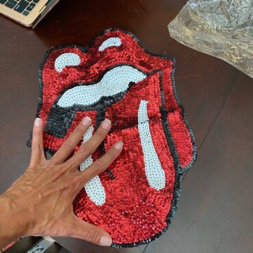 The Rolling Stones Big Tongue Embroidered Sequins Sew On Patches DIY