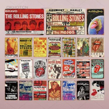 The Rolling Stones Decorative Metal Poster For Bar Pub Rock and Roll