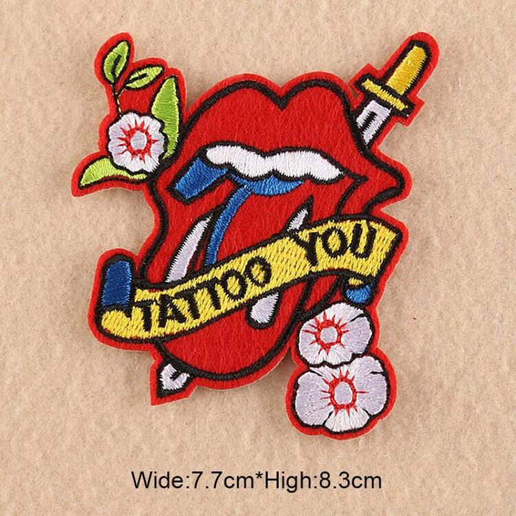 The Rolling Stones Big Tongue Embroidered Canvas Iron on Patches DIY