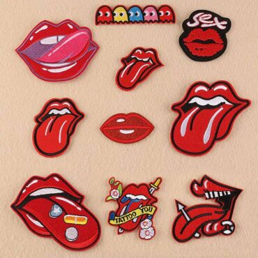 The Rolling Stones Big Tongue Embroidered Canvas Iron on Patches DIY