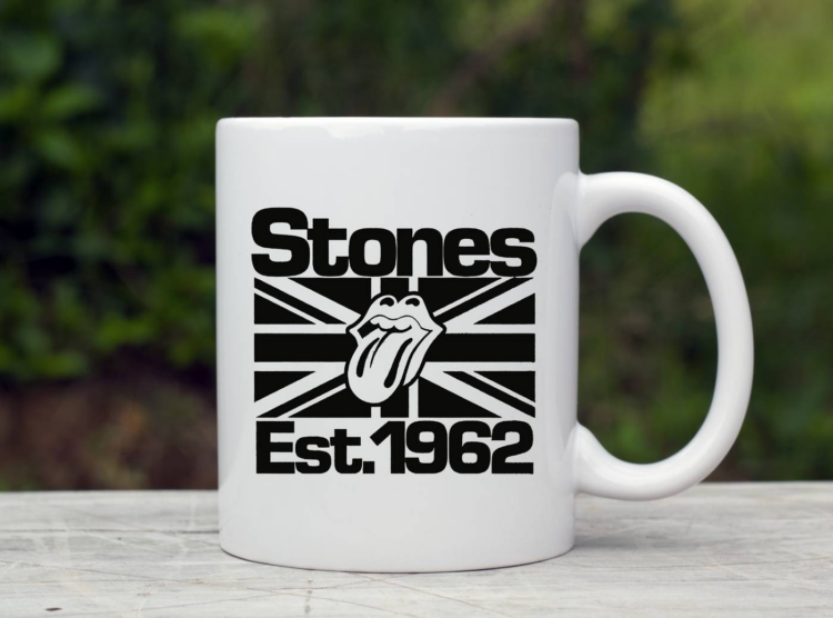 The Rolling Stones Black on Black Union Jack Lick Mug