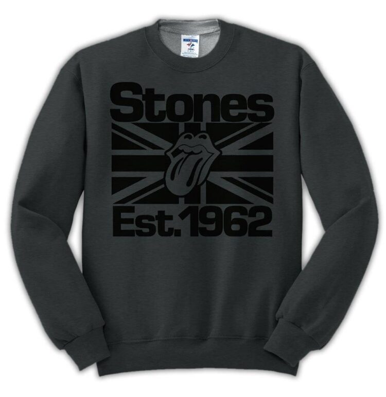 The Rolling Stones Black on Black Union Jack Lick Shirt - Dark Heather