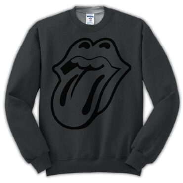 The Rolling Stones Black on Black Big Tongue Shirt - Dark Heather