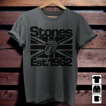 The Rolling Stones Black on Black Union Jack Lick Shirt - Dark Heather