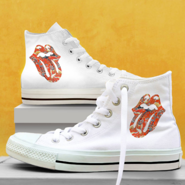 Rolling Stones Japan Pattern Canvas Shoes,Low Top, High Top, Sport Shoes