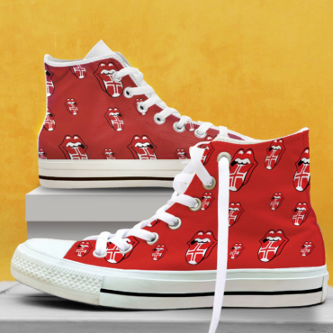 Rolling Stones Lisbon On Fire Canvas Shoes,Low Top, High Top, Sport Shoes