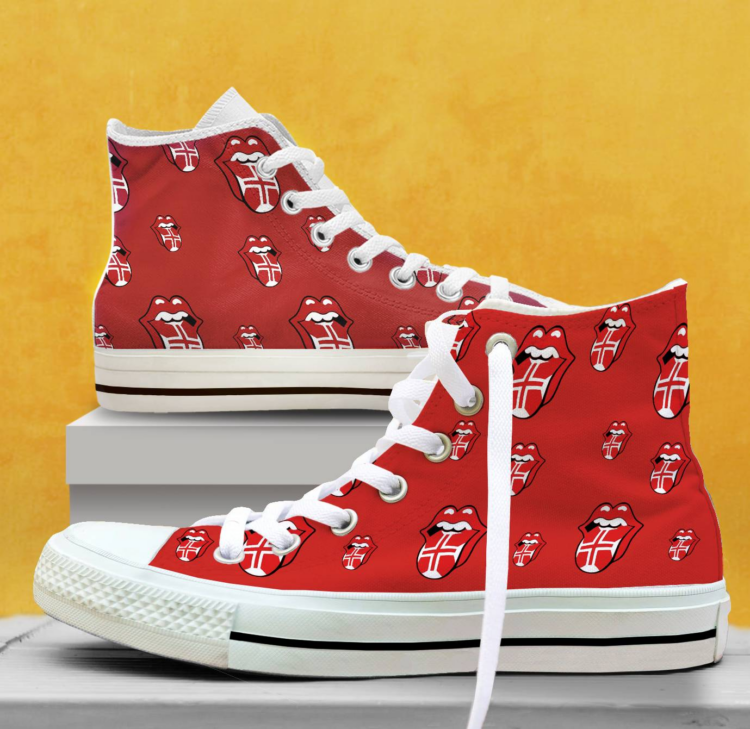 Rolling Stones Lisbon On Fire Canvas Shoes,Low Top, High Top, Sport Shoes