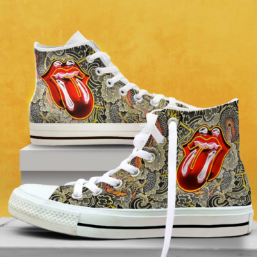 Rolling Stones Lisbon On Fire Canvas Shoes,Low Top, High Top, Sport Shoes