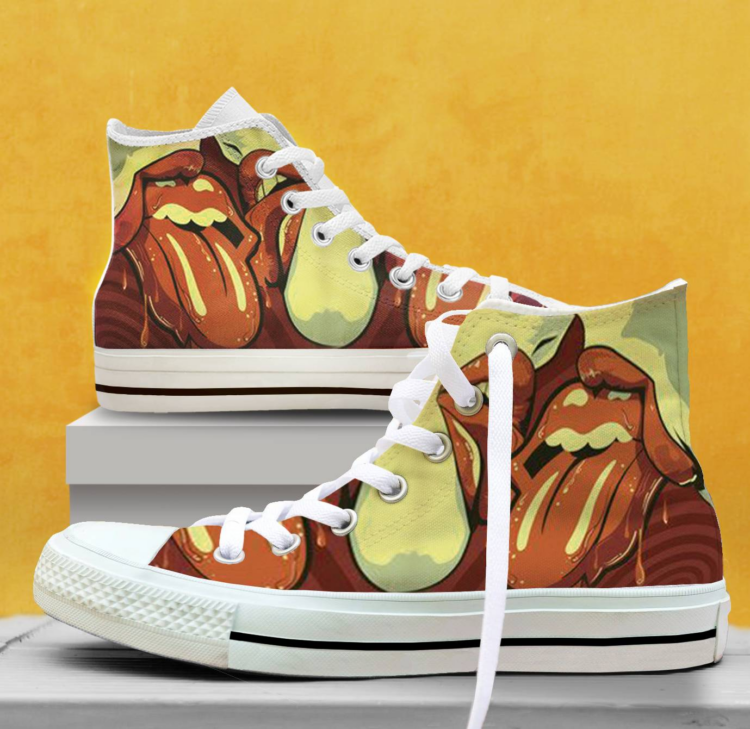 Rolling Stones Santiago RocknRoll 2016 Canvas Shoes,Low Top, High Top, Sport Shoes