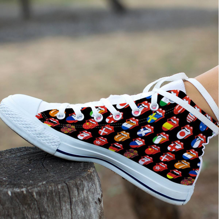 Rolling Stones Lisbon On Fire Canvas Shoes,Low Top, High Top, Sport Shoes