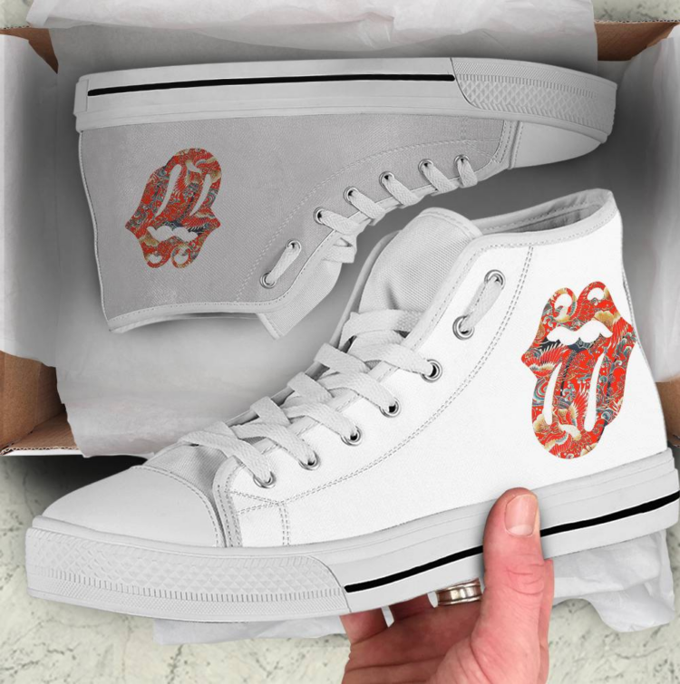 Rolling Stones Japan Pattern Canvas Shoes,Low Top, High Top, Sport Shoes