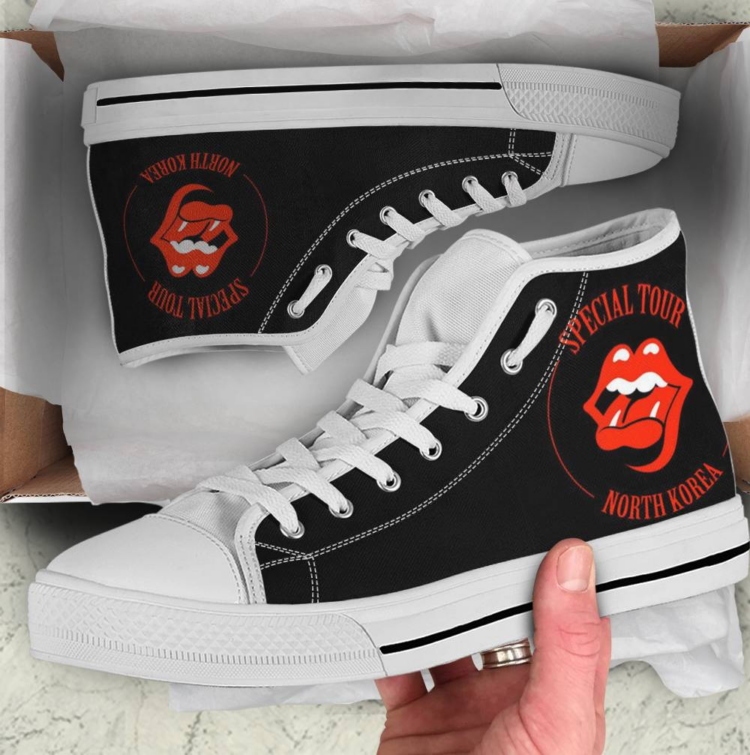 Rolling Stones Special Tour North Korea Canvas Shoes,Low Top, High Top, Sport Shoes