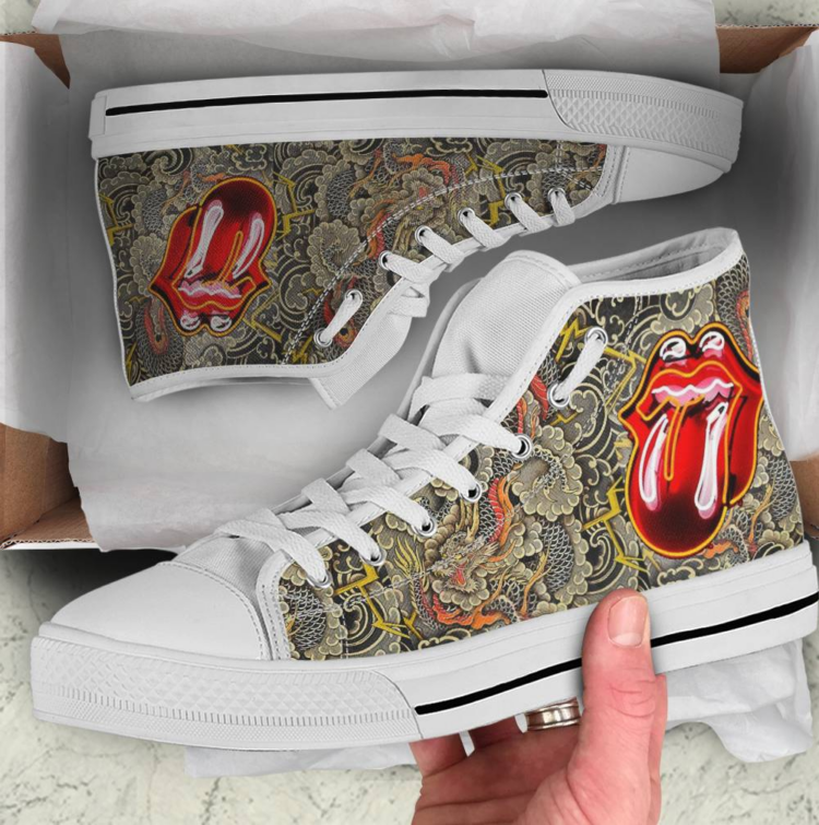 Rolling Stones Lisbon On Fire Canvas Shoes,Low Top, High Top, Sport Shoes