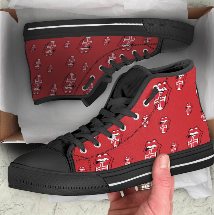 Rolling Stones Lisbon On Fire Canvas Shoes,Low Top, High Top, Sport Shoes