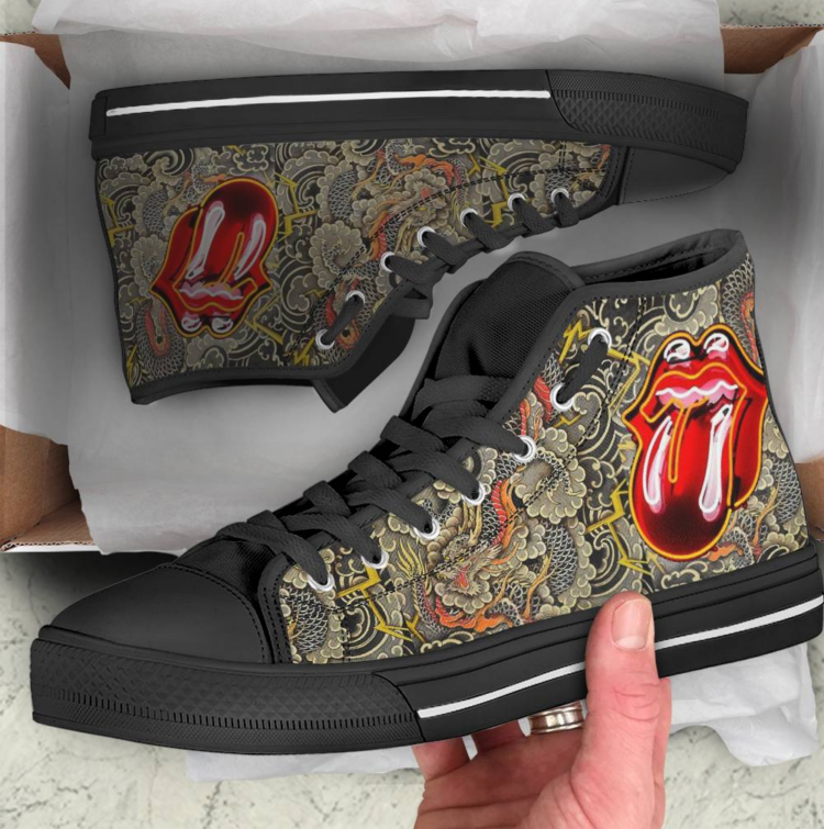 Rolling Stones Lisbon On Fire Canvas Shoes,Low Top, High Top, Sport Shoes