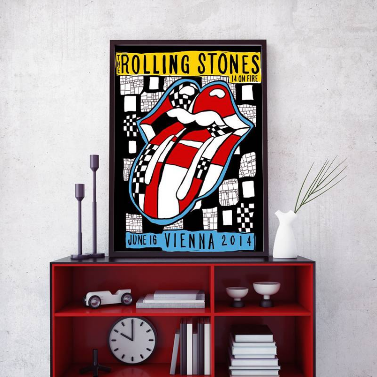 The Rolling Stones On Fire Vienna 2014 Canvas