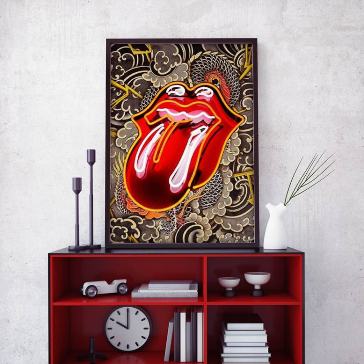 The Rolling Stones Dragon Pattern Canvas