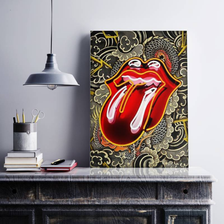 The Rolling Stones Dragon Pattern Canvas