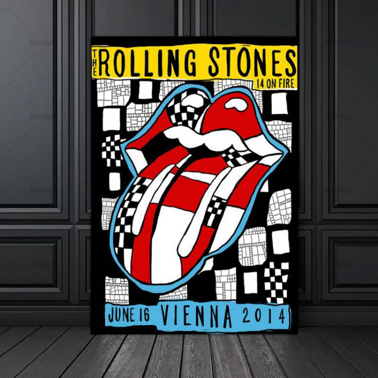 The Rolling Stones On Fire Vienna 2014 Canvas