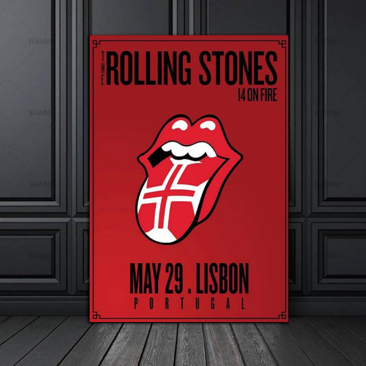 The Rolling Stones Lisbon On Fire Canvas