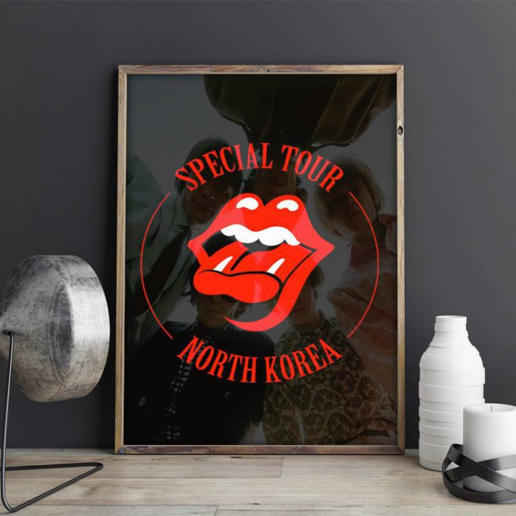 The Rolling Stones Special Tour North Korea Framed Canvas