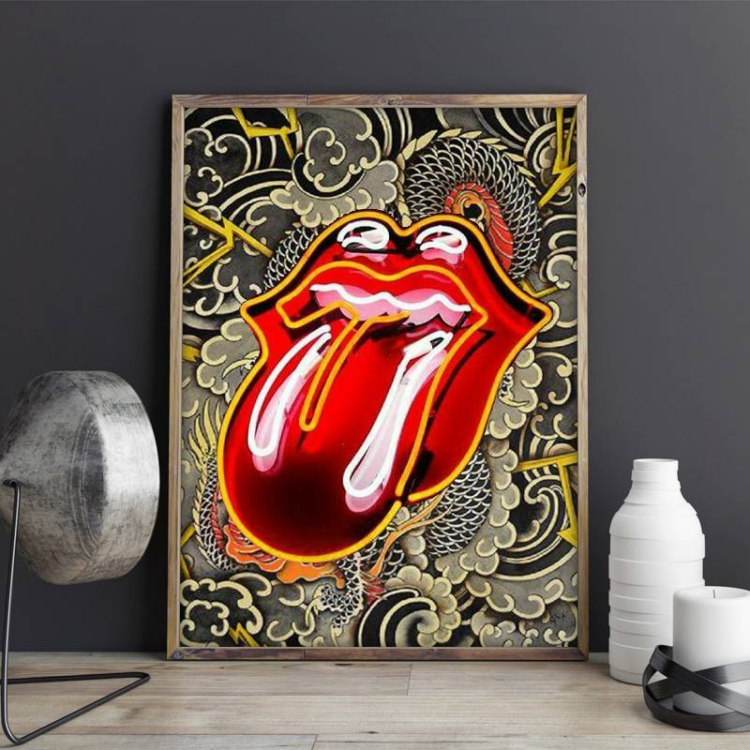 The Rolling Stones Dragon Pattern Canvas