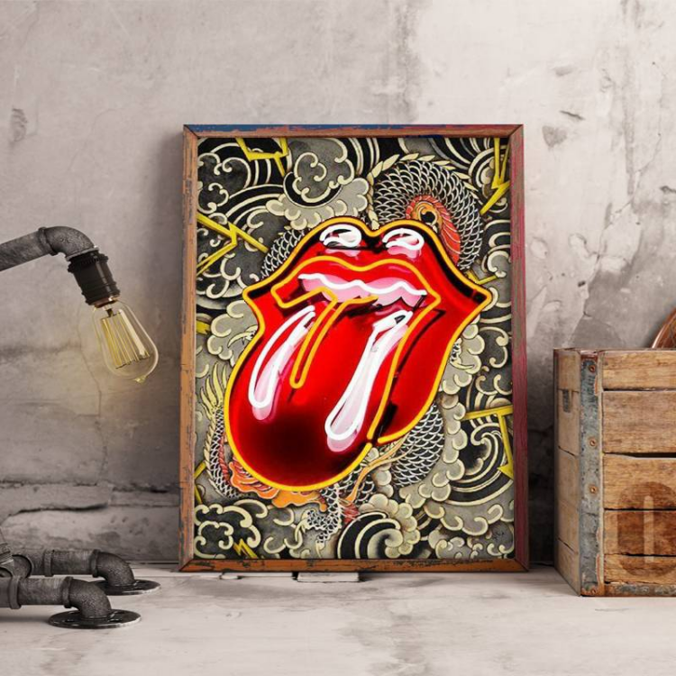 The Rolling Stones Dragon Pattern Canvas