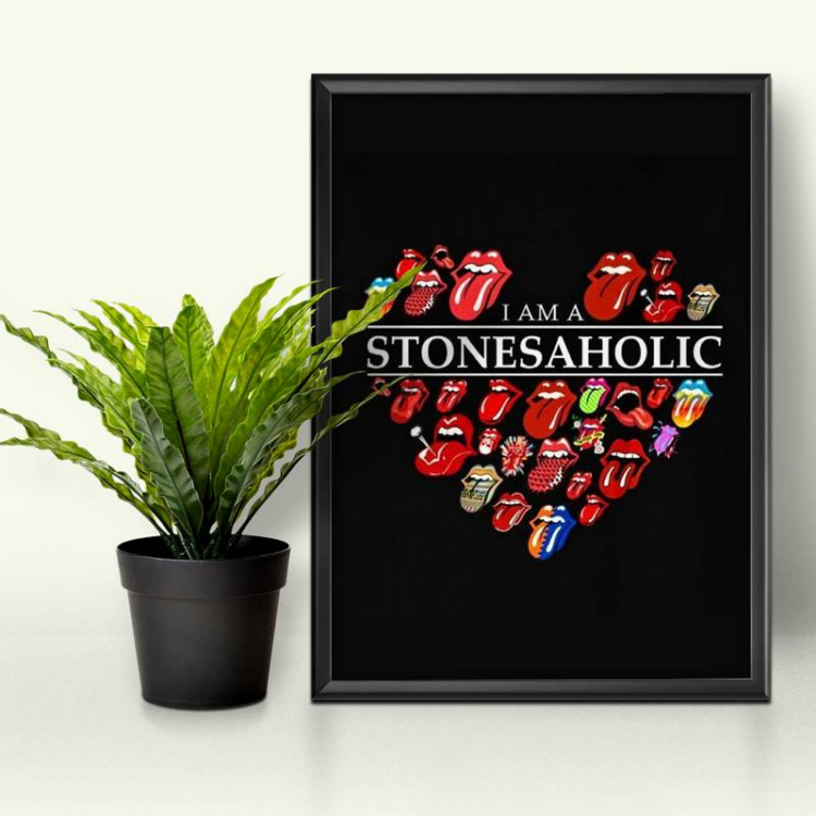 The Rolling Stones Stones Aholic Framed Canvas