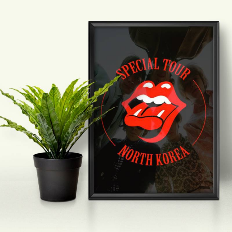 The Rolling Stones Special Tour North Korea Framed Canvas