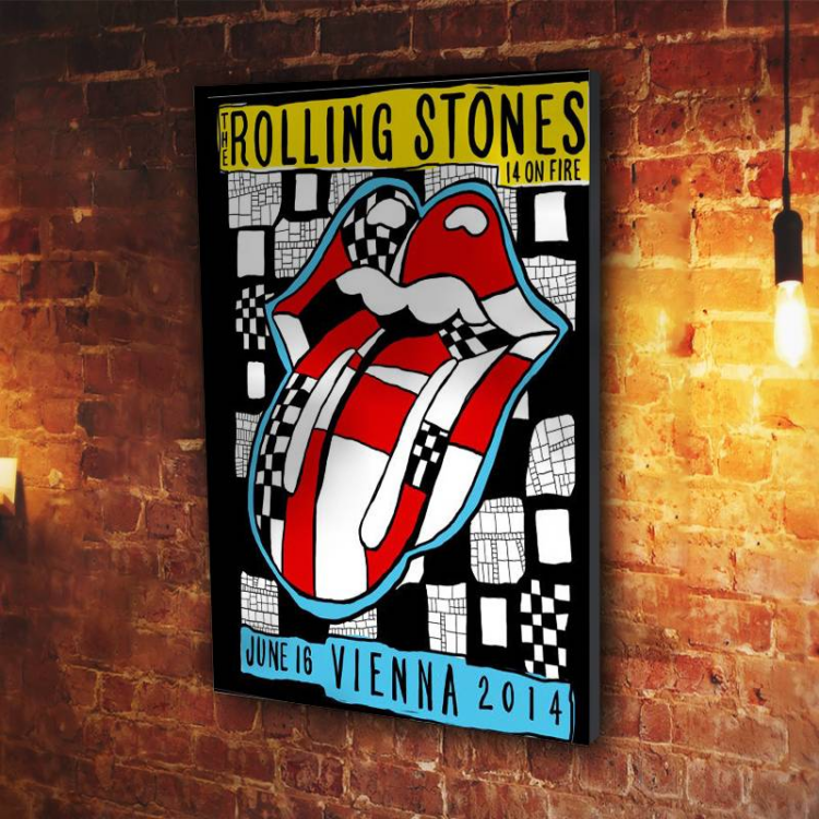 The Rolling Stones On Fire Vienna 2014 Canvas