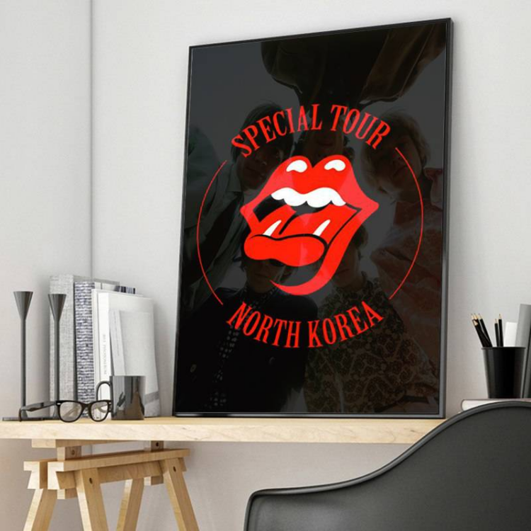 The Rolling Stones Special Tour North Korea Framed Canvas