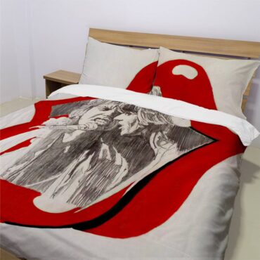 The Rolling Stones Mick Jagger and Keith Richard Sketch Bedding Set