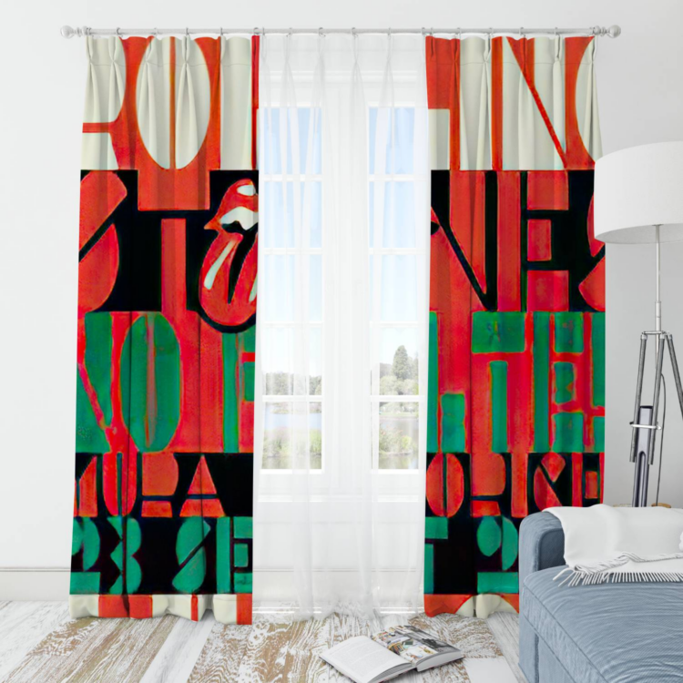 The Rolling Stones Pattern Power of love Window Curtain