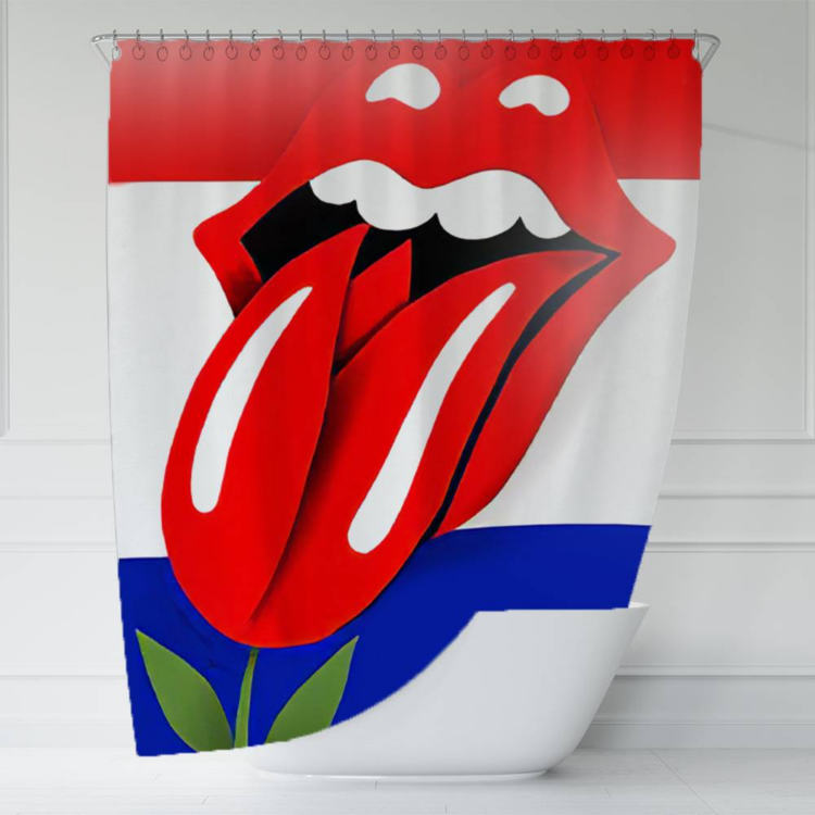 The Rolling Stones Tattoo you World Tour 1981 Art Black Shower Curtain