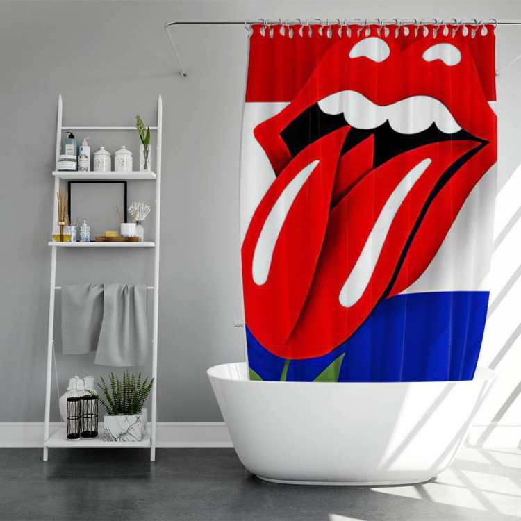 The Rolling Stones Tattoo you World Tour 1981 Art Black Shower Curtain