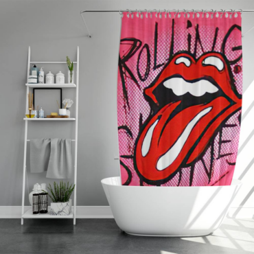 The Rolling Stones Tattoo you World Tour 1981 Art Black Shower Curtain