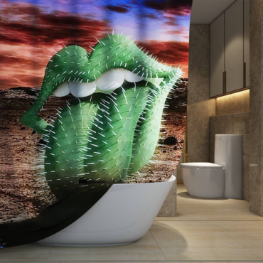 The Rolling Stones Cactus logo Art Shower Curtain