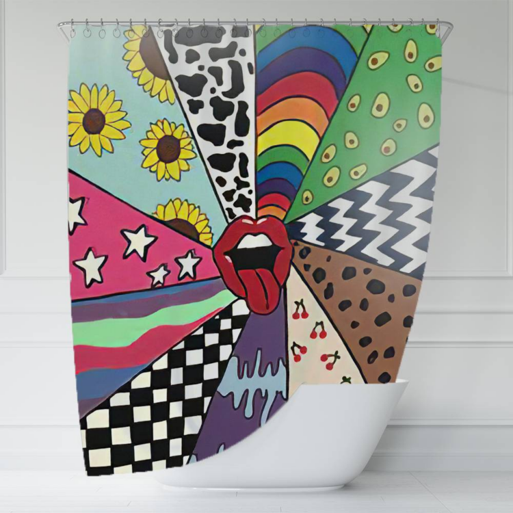 The Rolling Stones Colorful Sunshine Art Shower Curtain