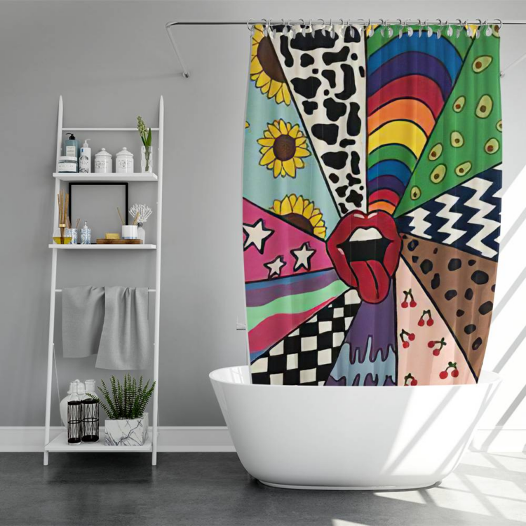 The Rolling Stones Colorful Sunshine Art Shower Curtain