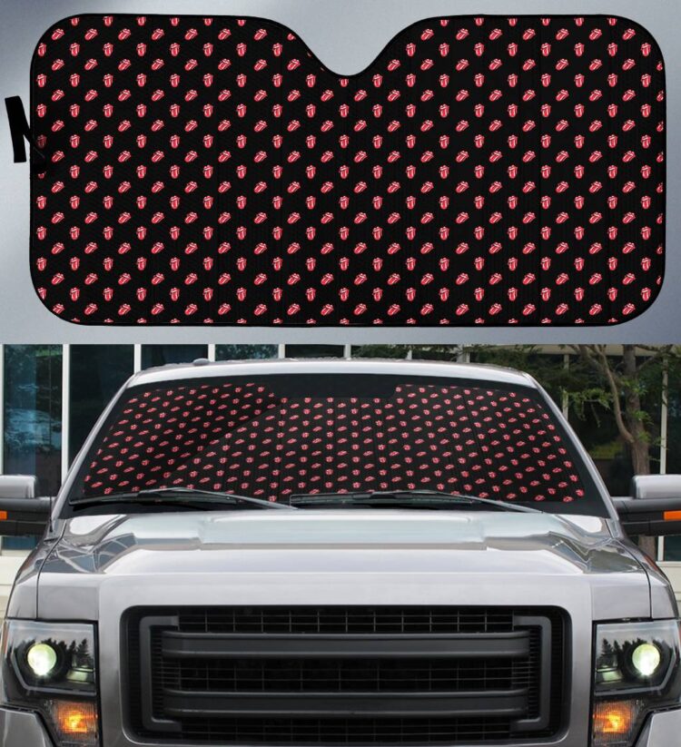 The Rolling Stones Tongue Pattern Auto Sun Shade