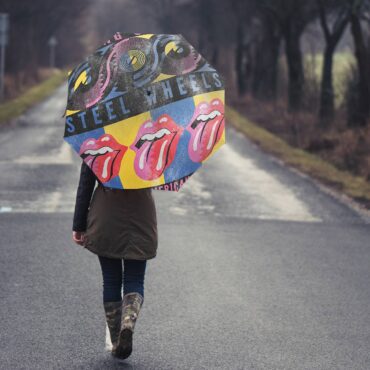 The Rolling Stones Steel Wheel White Tour Umbrella