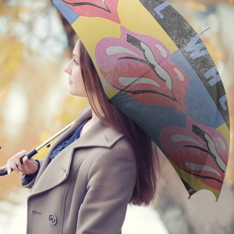 The Rolling Stones Steel Wheel White Tour Umbrella