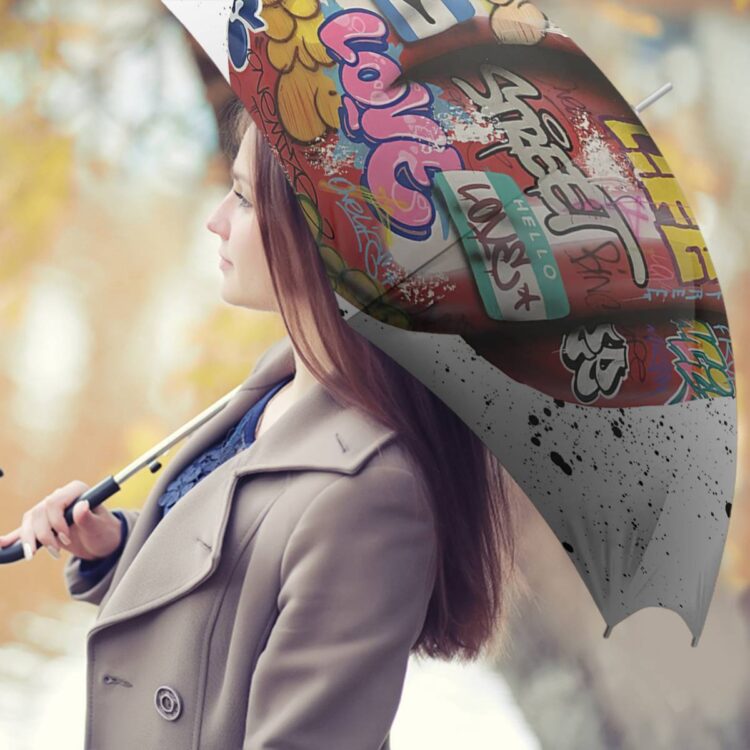 The Rolling Stones Big Tongue Graffiti Umbrella