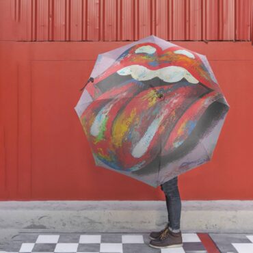 The Rolling Stones Big Tongue Oil Paint Umbrella