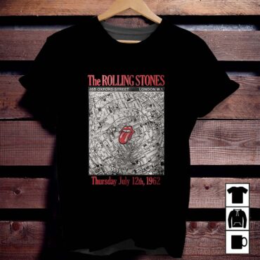 The Rolling Stones Marquee Club Anniversary Map T-Shirt Big Tongue Shirt