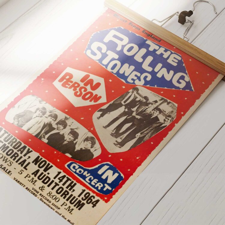 The Rolling Stones Memorial Auditorium 1964 Poster